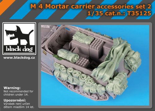 Black Dog T35125 M 4 mortar carrier accessories set N°2 for Dragon makett dioráma kiegészítő (1/35)