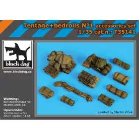   Black Dog T35141 Tentage+bedrols N°1 makett dioráma kiegészítő (1/35)