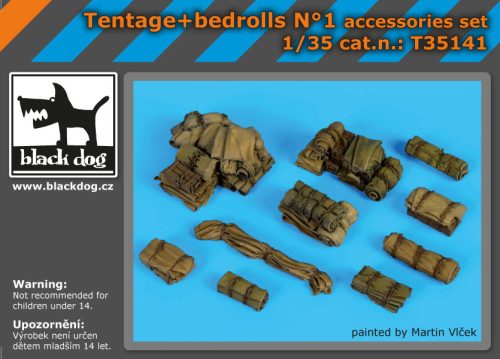 Black Dog T35141 Tentage+bedrols N°1 makett dioráma kiegészítő (1/35)