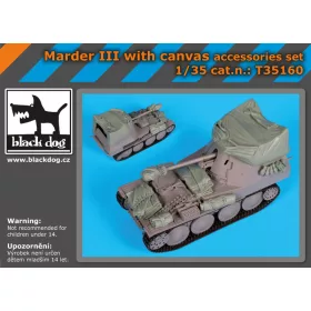   Black Dog T35160 Marder III with canvas accessories set for Dragon makett dioráma kiegészítő (1/35)