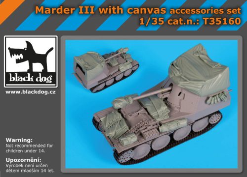 Black Dog T35160 Marder III with canvas accessories set for Dragon makett dioráma kiegészítő (1/35)