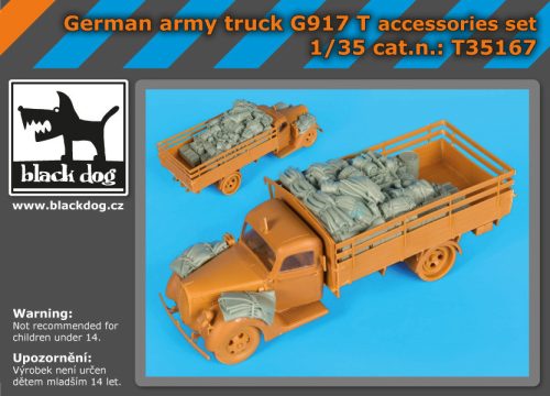 Black Dog T35167 German army truck G917 T accessories set for ICM makett dioráma kiegészítő (1/35)