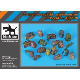   Black Dog T35170 Civilian backpacks accessories set makett dioráma kiegészítő (1/35)