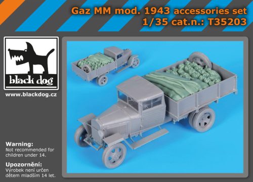 Black Dog T35203 GAZ MM mod.1943 accessories set for Mini Art makett dioráma kiegészítő (1/35)