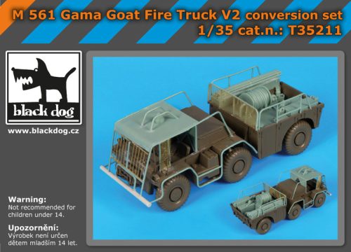 Black Dog T35211 M 561 Gama Goat fire truck V2 conversion set for Tamiya makett dioráma kiegészítő (1/35)