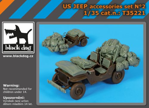 Black Dog T35221 Us jeep accessories set for Tamiya makett dioráma kiegészítő (1/35)