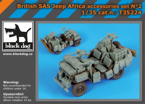 Black Dog T35224 British SAS jeep Africa accessories set for Tamiya makett dioráma kiegészítő (1/35)