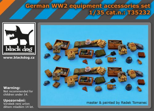 Black Dog T35232 German WW 2 equipment accessories set makett dioráma kiegészítő (1/35)