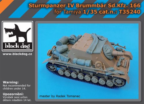 Black Dog T35240 Sturmpanzer IV Brummbar Sd.Kfz 166 Accessories for Tamiya makett dioráma kiegészítő (1/35)