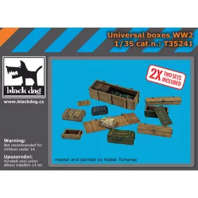   Black Dog T35241 Universal boxes WWII accessories set makett dioráma kiegészítő (1/35)