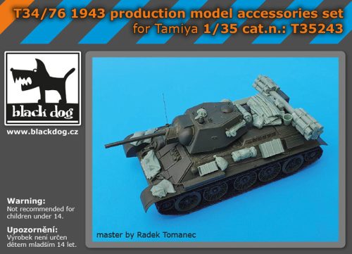 Black Dog T35243 T34/76 1943 production model accessories set for Tamiya makett dioráma kiegészítő (1/35)