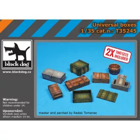   Black Dog T35245 Universal boxes WWII accessories set makett dioráma kiegészítő (1/35)