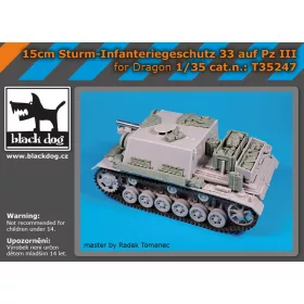   Black Dog T35247 Sturm-infanteriegeschutz 33 AUF PZ III for Dragon dioráma makett kiegészítő (1/35)