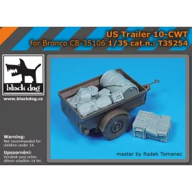   Black Dog T35254 US trailer 10-CWT for Bronco dioráma makett kiegészítő (1/35)