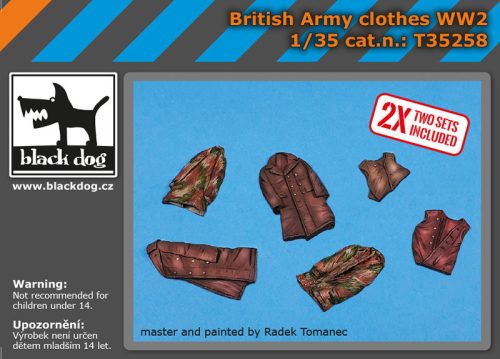 Black Dog T35258 British army clothes WW II dioráma makett kiegészítő (1/35)