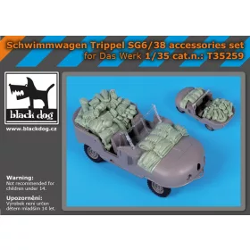   Black Dog T35259 Schwimmwagen Trippel SG 6/38 accessories set for Das Werk dioráma makett kiegészítő (1/35)