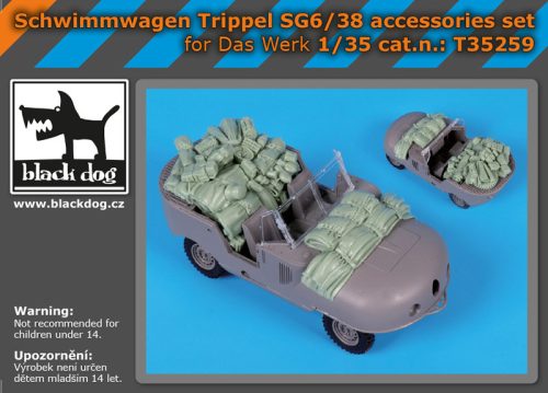 Black Dog T35259 Schwimmwagen Trippel SG 6/38 accessories set for Das Werk dioráma makett kiegészítő (1/35)