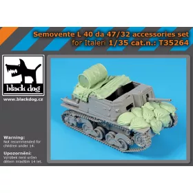   Black Dog T35264 Semovente L 40 da 47/32 accessories set for Italeri dioráma makett kiegészítő (1/35)