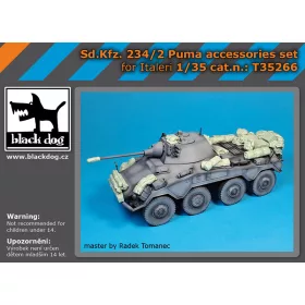   Black Dog T35266 Sd Kfz 234/2 Puma accessories set for Italeri dioráma makett kiegészítő (1/35)