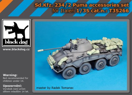 Black Dog T35266 Sd Kfz 234/2 Puma accessories set for Italeri dioráma makett kiegészítő (1/35)