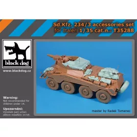   Black Dog T35288 German Sd.Kfz. 234/3 accessories set for Italeri dioráma makett kiegészítő (1/35)