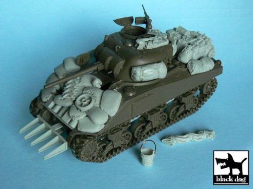 Black Dog T48003 US Sherman accessories set for Tamiya 32505, 36 resin parts makett dioráma kiegészítő (1/48)
