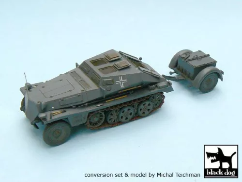Black Dog T48009 Sd.Kfz.252 + Sd.Anh.32 conversion set for Tamiya 32550, 26 resin parts makett dioráma kiegészítő (1/48)