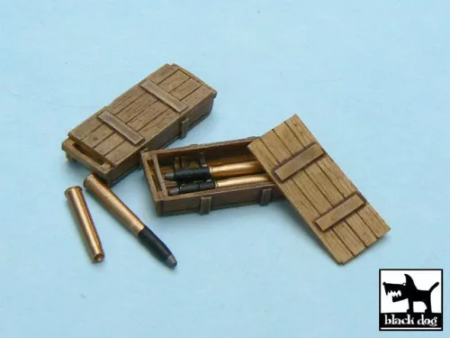 Black Dog T48014 King Tiger ammo boxes 10 boxes + ammo makett dioráma kiegészítő (1/48)