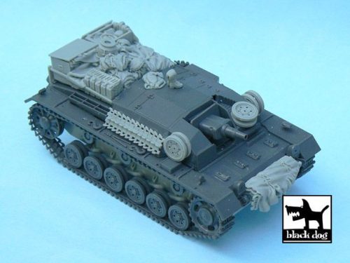 Black Dog T48030 Sturmgeschütz III Ausf.B accessories set for Tamiya 32507, 19 resin parts makett dioráma kiegészítő (1/48)