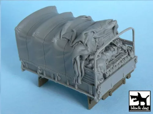 Black Dog T48051 US 2 1/2 ton Cargo Truck open cargo bay canvas for Tamiya 32548, 1 resin part makett dioráma kiegészítő (1/48)