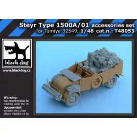   Black Dog T48053 Steyr Type 1500A/01 accessories set for Tamiya 32549, 25 resin parts makett dioráma kiegészítő (1/48)