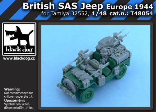 Black Dog T48054 British SAS Jeep Europe 1944 for Tamiya 32552, 52 resin parts makett dioráma kiegészítő (1/48)