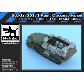   Black Dog T48055 Sd.Kfz. 251/1 Ausf.C accessories set for AFV Club AF48007, 27 resin parts makett dioráma kiegészítő (1/48)