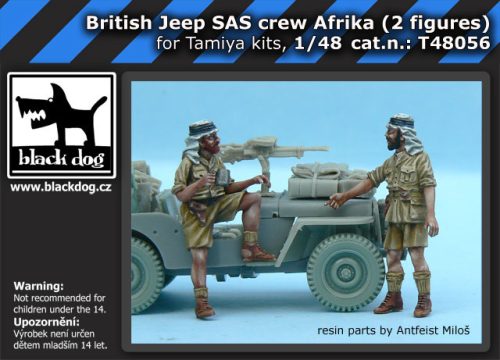 Black Dog T48056 British SAS Jeep Crew Afrika (2 figures) for Tamiya kits makett dioráma kiegészítő (1/48)