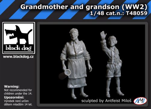 Black Dog T48059 Grandmother and grandson makett dioráma kiegészítő (1/48)