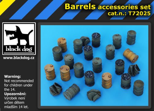 Black Dog T72025 Barrels accessories set makett dioráma kiegészítő (1/72)