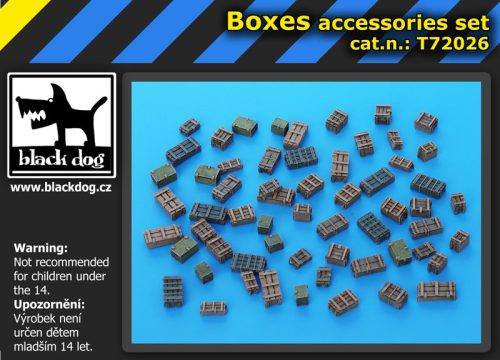 Black Dog T72026 Boxes accessories set makett dioráma kiegészítő (1/72)