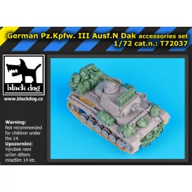   Black Dog T72037 German Pz.Kpw III Ausf.N DAK accessories set for Dragon makett dioráma kiegészítő (1/72)