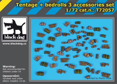 Black Dog T72057 Tentage plus bedrols 3 accessories set makett dioráma kiegészítő (1/72)