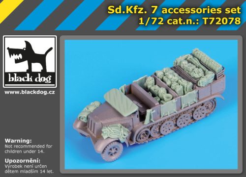 Black Dog T72078 Sd.Kfz 7 accessories set for Revell makett dioráma kiegészítő (1/72)