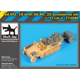   Black Dog T72080 Sd.Kfz 10 with Sd.Ah.32 accessories set for MK 72 makett dioráma kiegészítő (1/72)