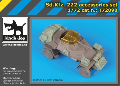 Black Dog T72090 Sd.Kfz 222 accessories set for Dragon makett dioráma kiegészítő (1/72)