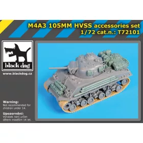   Black Dog T72101 M4A3 105MM HVSS accessories set for Dragon makett dioráma kiegészítő (1/72)
