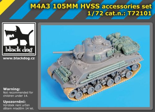 Black Dog T72101 M4A3 105MM HVSS accessories set for Dragon makett dioráma kiegészítő (1/72)