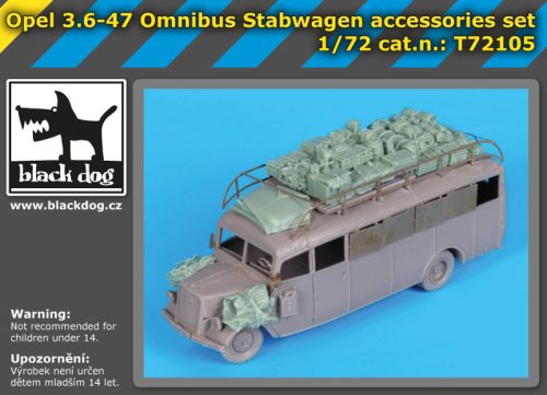 Black Dog T72105 Opel 3.6-47 Omnibus Stabwagen accessories set for Roden makett dioráma kiegészítő (1/72)