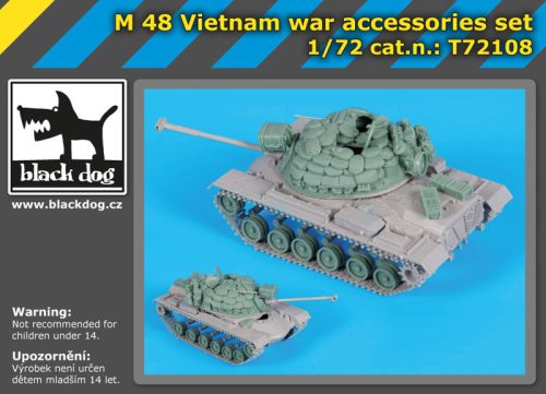 Black Dog T72108 M 48 Vietnam war accessories set for Italeri makett dioráma kiegészítő (1/72)