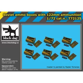   Black Dog T72125 Soviet ammo boxes with 122 mm ammunition makett dioráma kiegészítő (1/72)