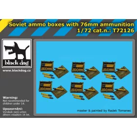   Black Dog T72126 Soviet ammo boxes with 76 mm ammunition makett dioráma kiegészítő (1/72)