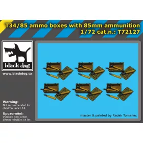   Black Dog T72127 T34/85 ammo boxes with 85 mm ammunition makett dioráma kiegészítő (1/72)