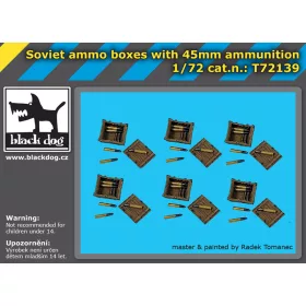   Black Dog T72139 Soviet ammo boxes with 45 mm amunition makett dioráma kiegészítő (1/72)
